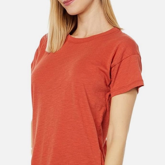 MADEWELL Whisper Cotton Rib-Crewneck Tee in Southwestern Clay Size XXS - Picture 4 of 8